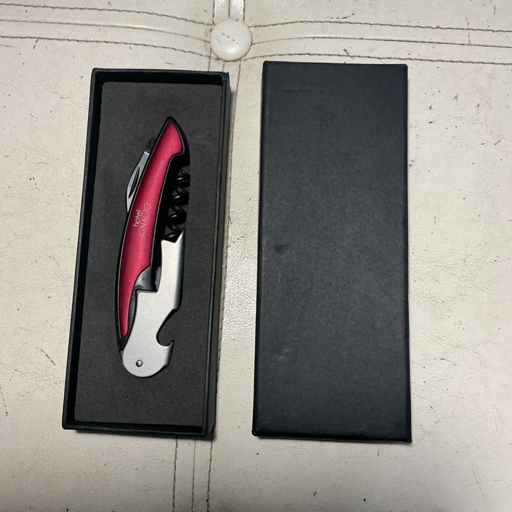 Red Metallic Waiter’s Corkscrew Bottle Opener